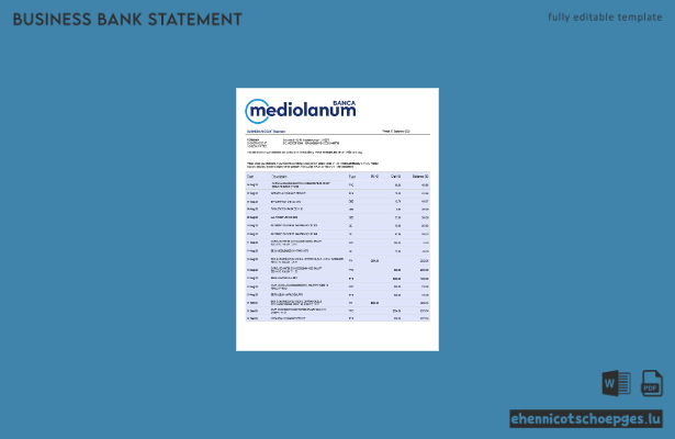 Beispiel eines Kontoauszugs der Banca Mediolanum (Word- und PDF-Datei)